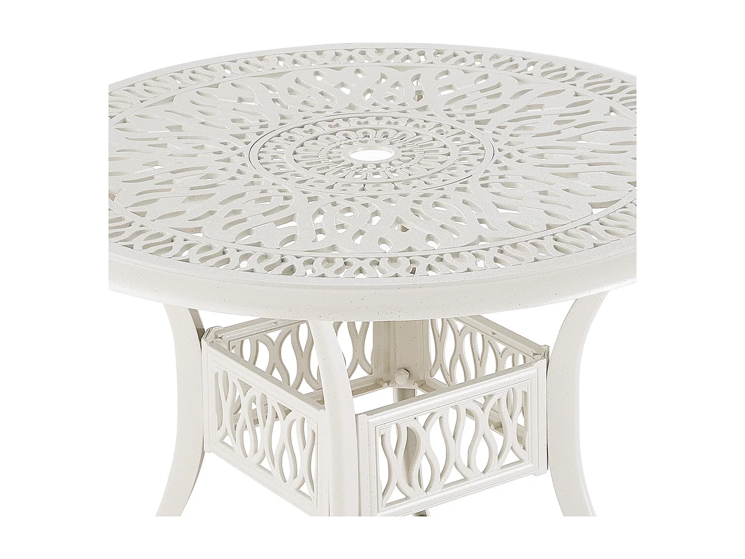 White Cast Aluminum Garden Table