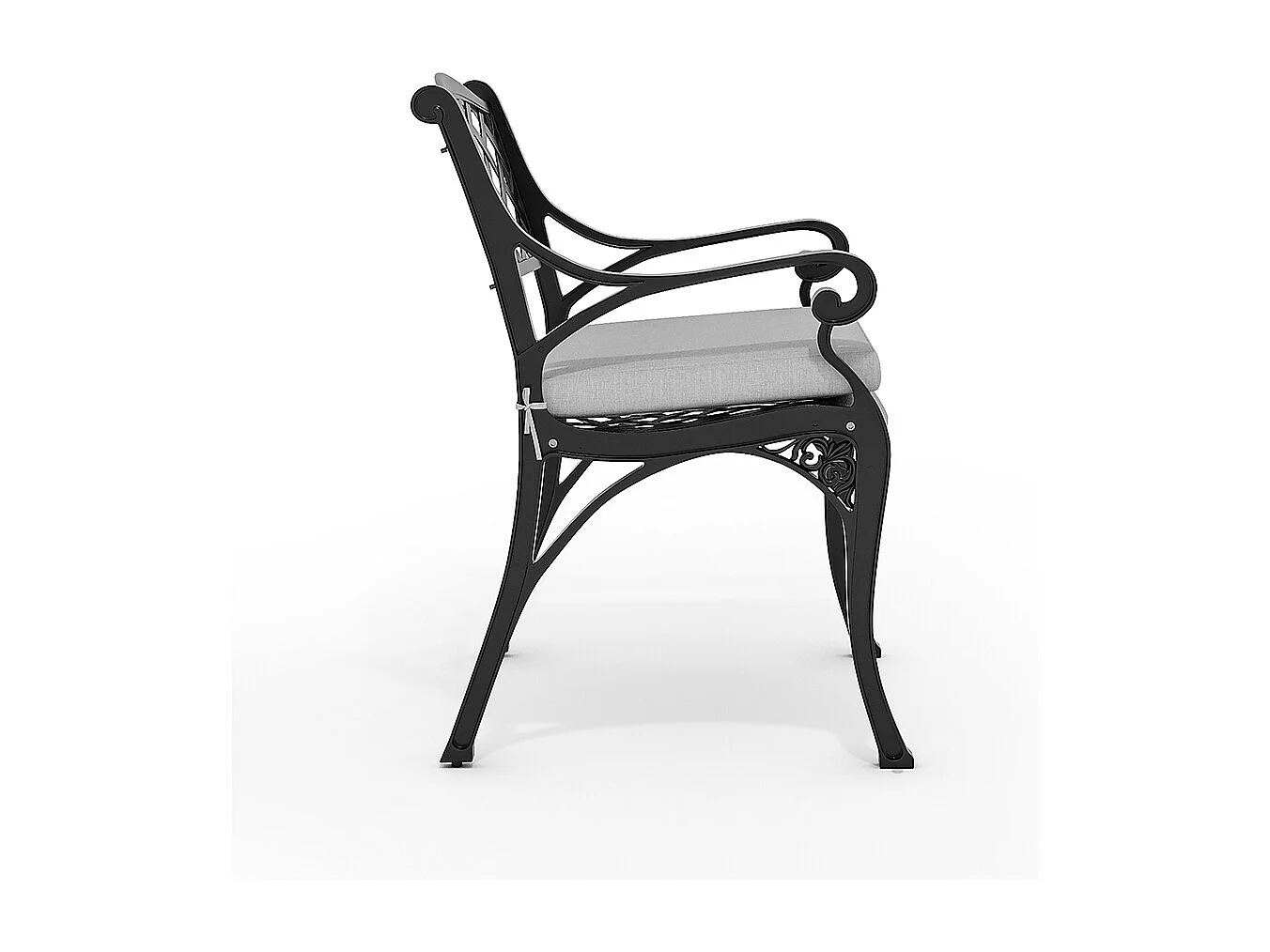 Set of 2 Black Cast Aluminum Garden Chairs