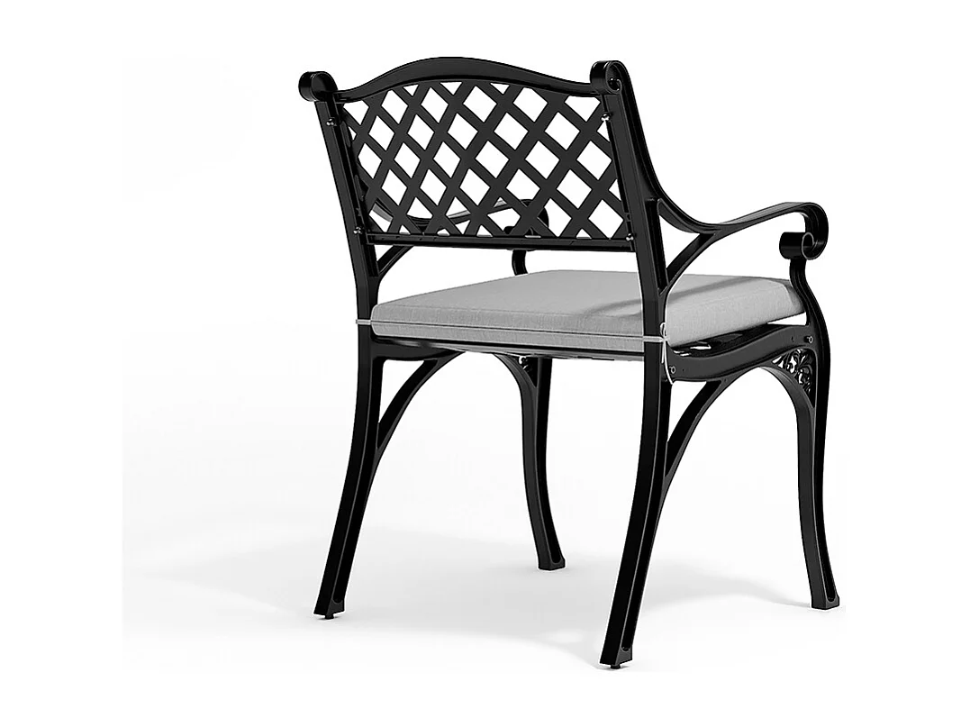 Set of 2 Black Cast Aluminum Garden Chairs