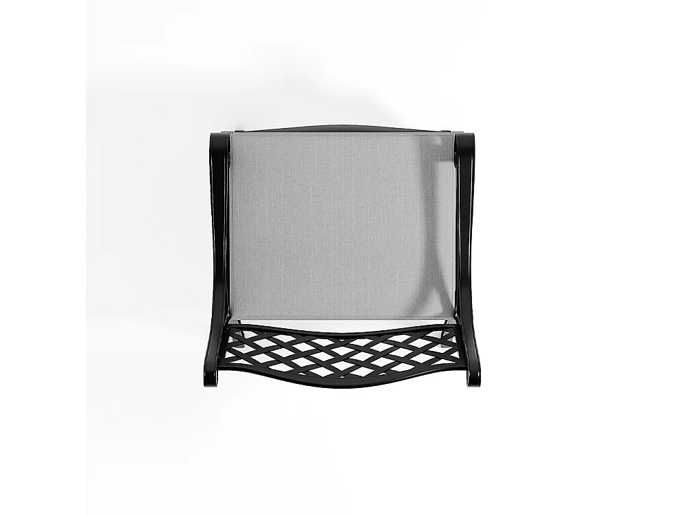 Set of 2 Black Cast Aluminum Garden Chairs