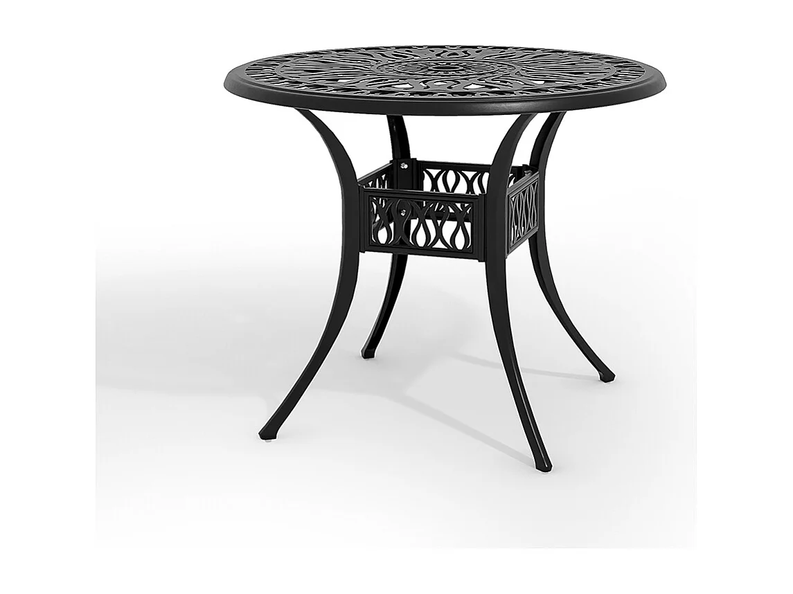 Black Cast Aluminum Garden Table
