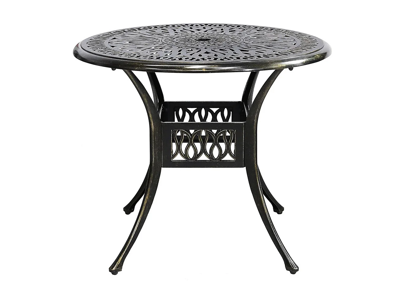 Black Cast Aluminum Garden Table