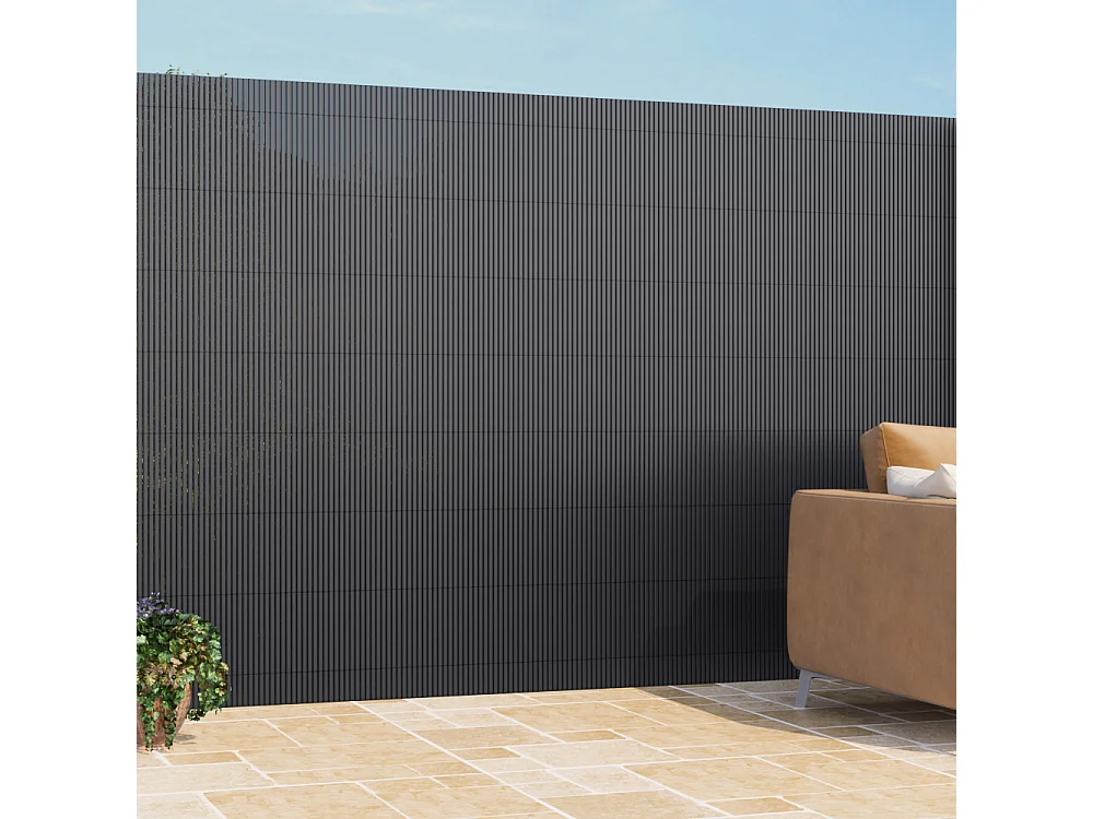 Dark Grey PVC Garden Privacy Fence - 300 x 180cm