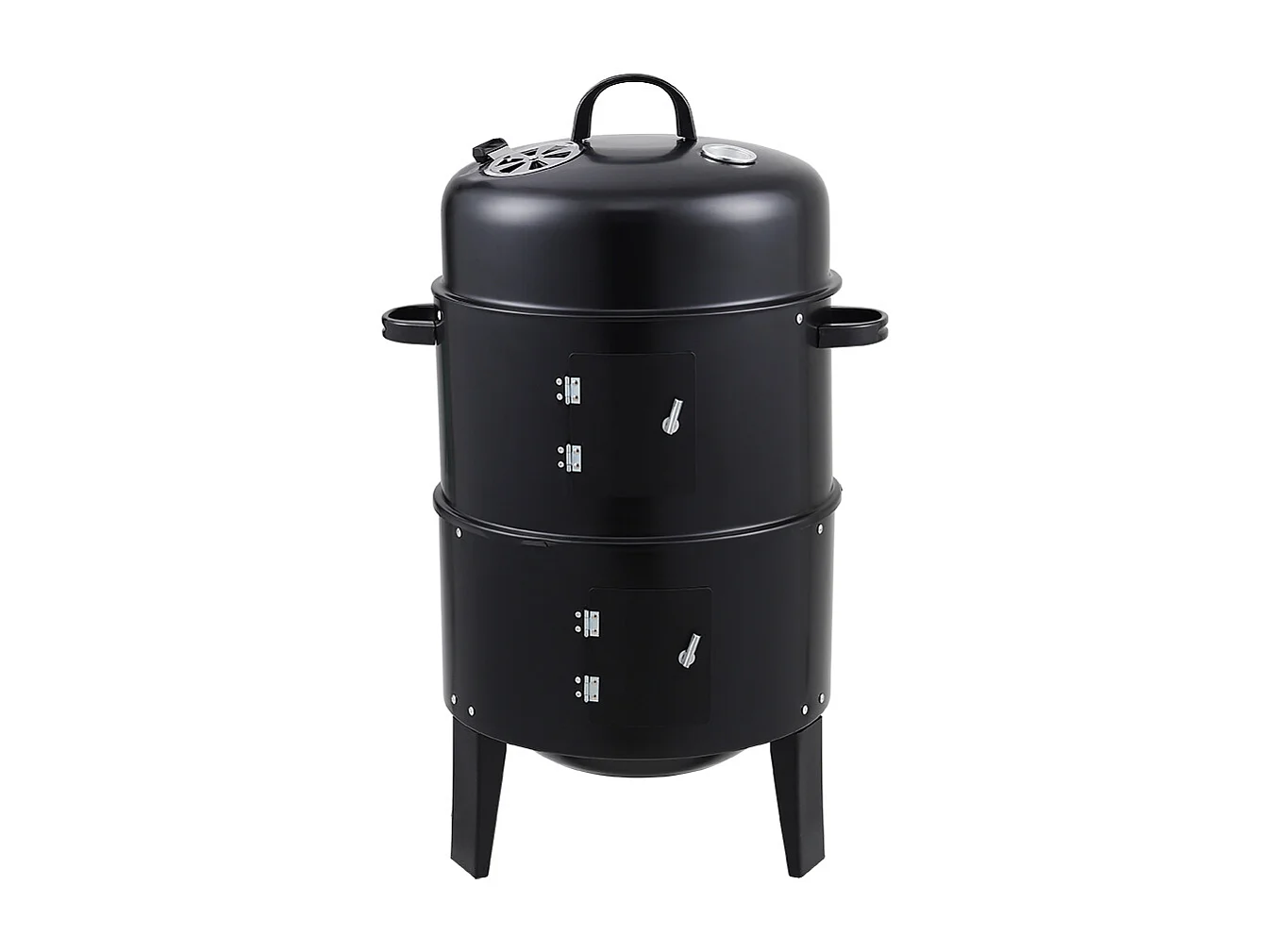 3-in-1 Charcoal Smoker Grill with Thermometer