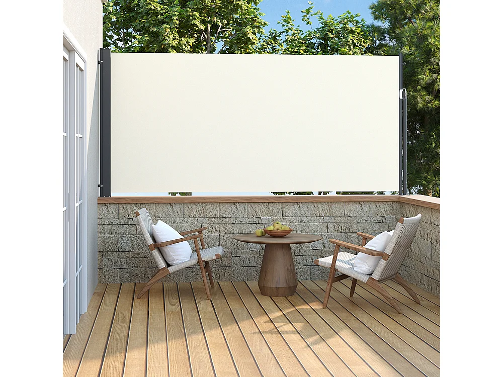 3M Retractable Side Awning with UV & Water Resistant -  140cm H - Beige