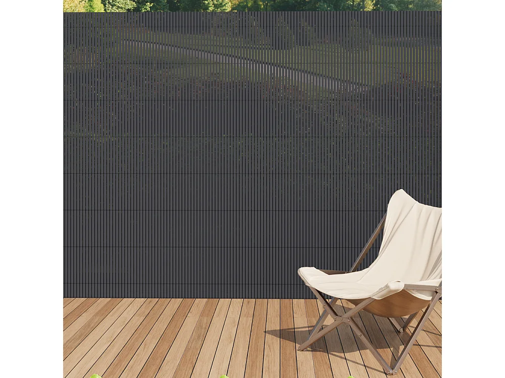 Dark Grey PVC Garden Privacy Fence - 500 x 150cm