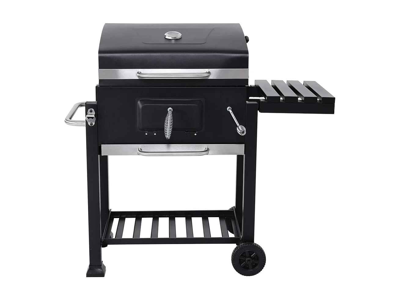 Portable Charcoal BBQ Grill with Built-in Thermometer & Lid