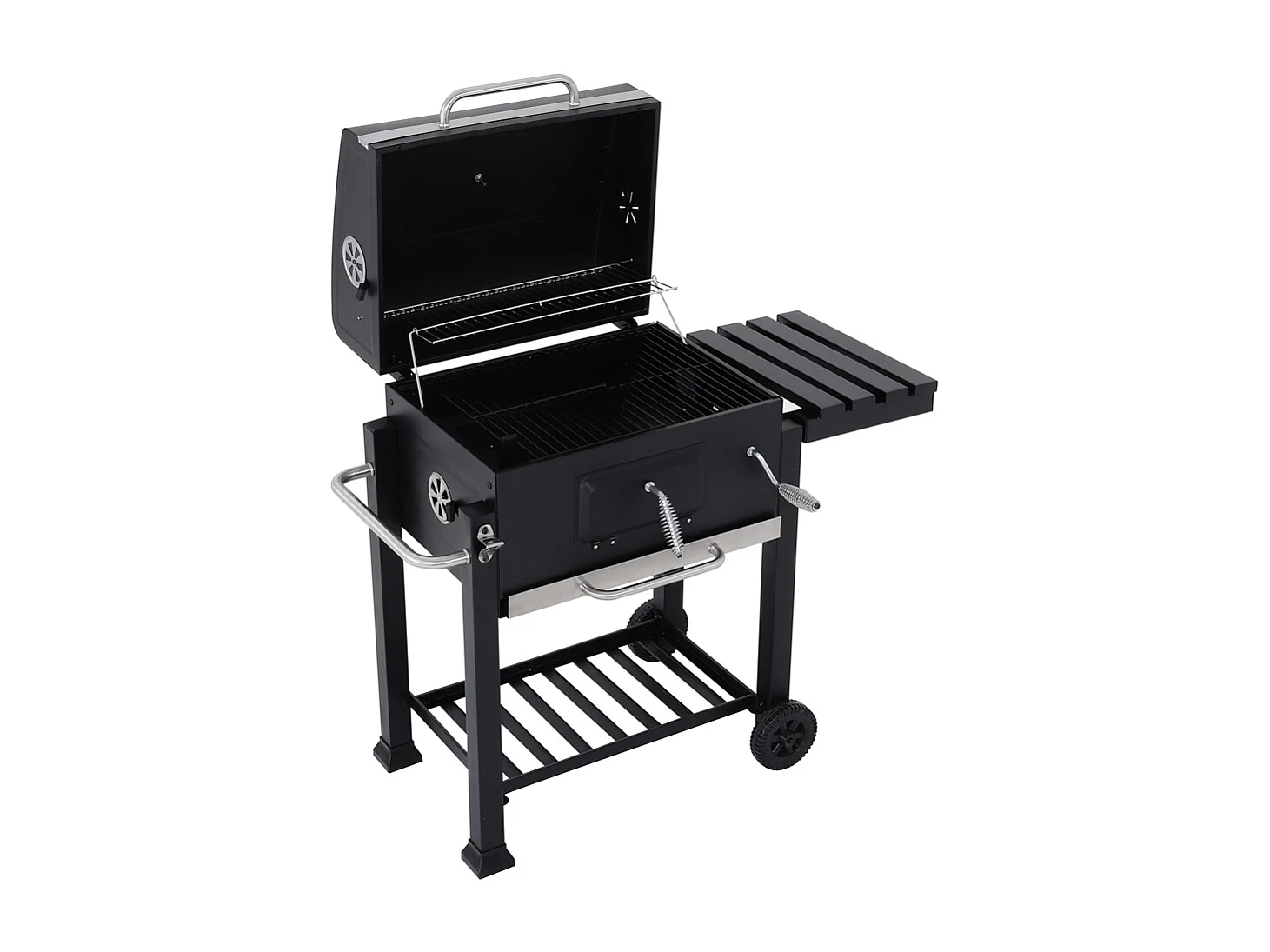 Portable Charcoal BBQ Grill with Built-in Thermometer & Lid