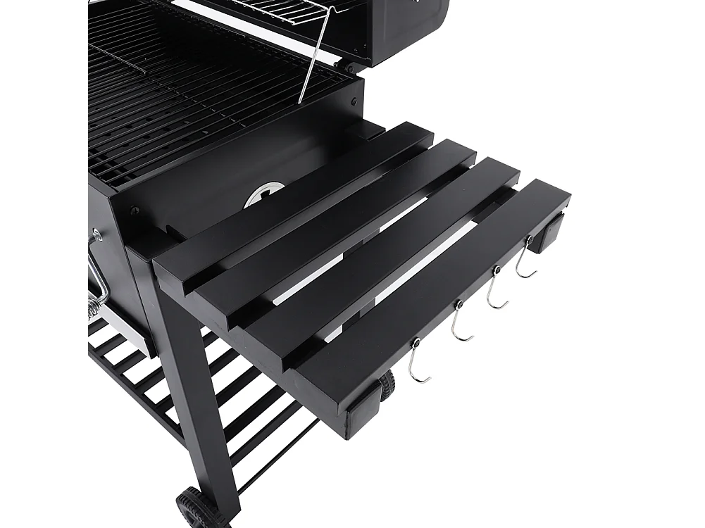 Portable Charcoal BBQ Grill with Built-in Thermometer & Lid