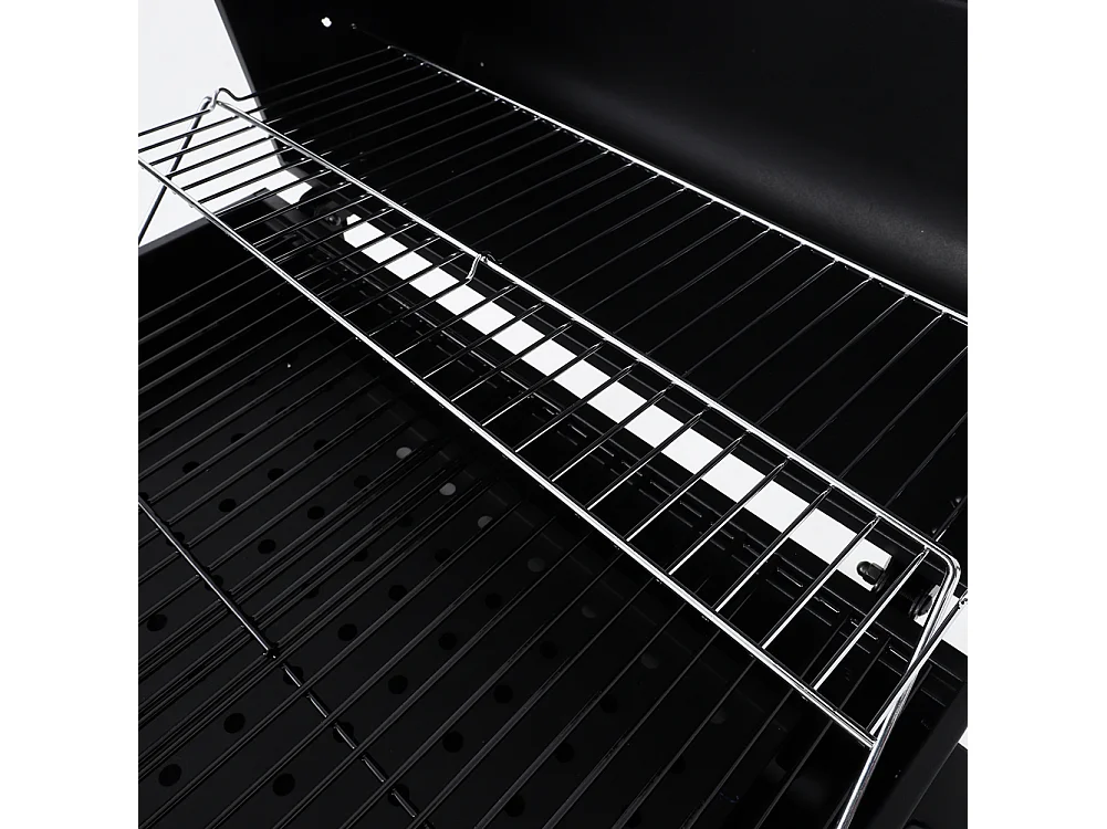 Portable Charcoal BBQ Grill with Built-in Thermometer & Lid