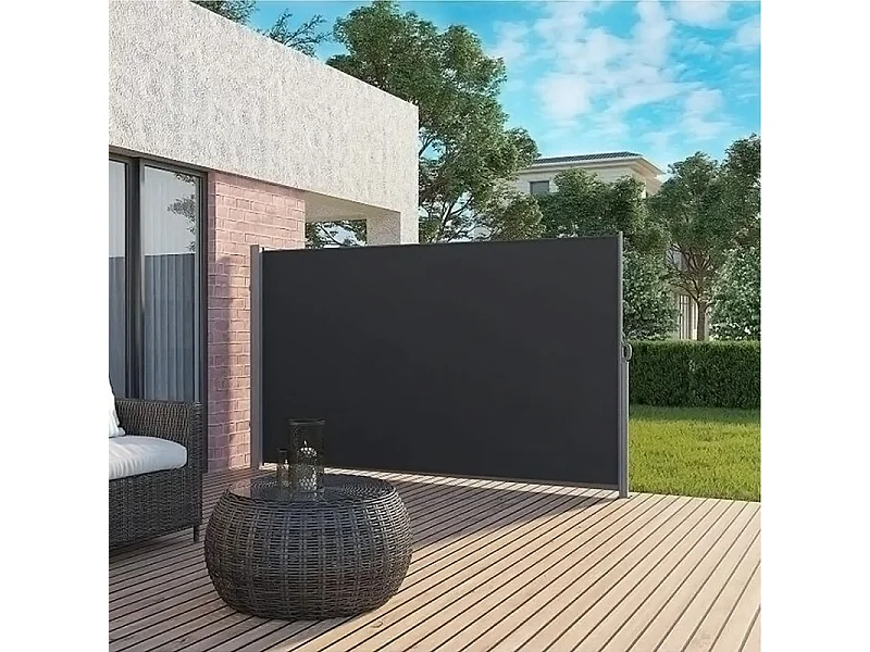3M Dark Grey Retractable Side Awning with UV & Water Resistant - 160cm H