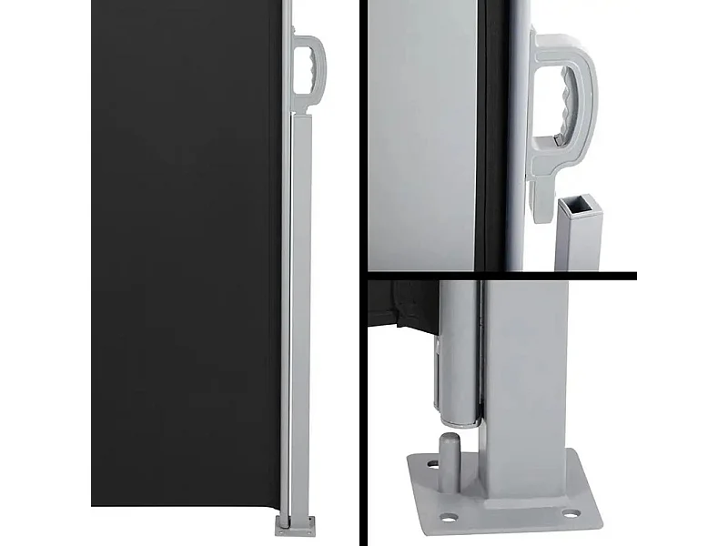 3M Dark Grey Retractable Side Awning with UV & Water Resistant - 160cm H