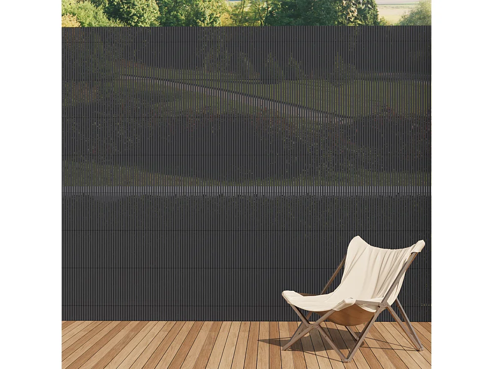 Dark Grey PVC Garden Privacy Fence - 300 x 200cm