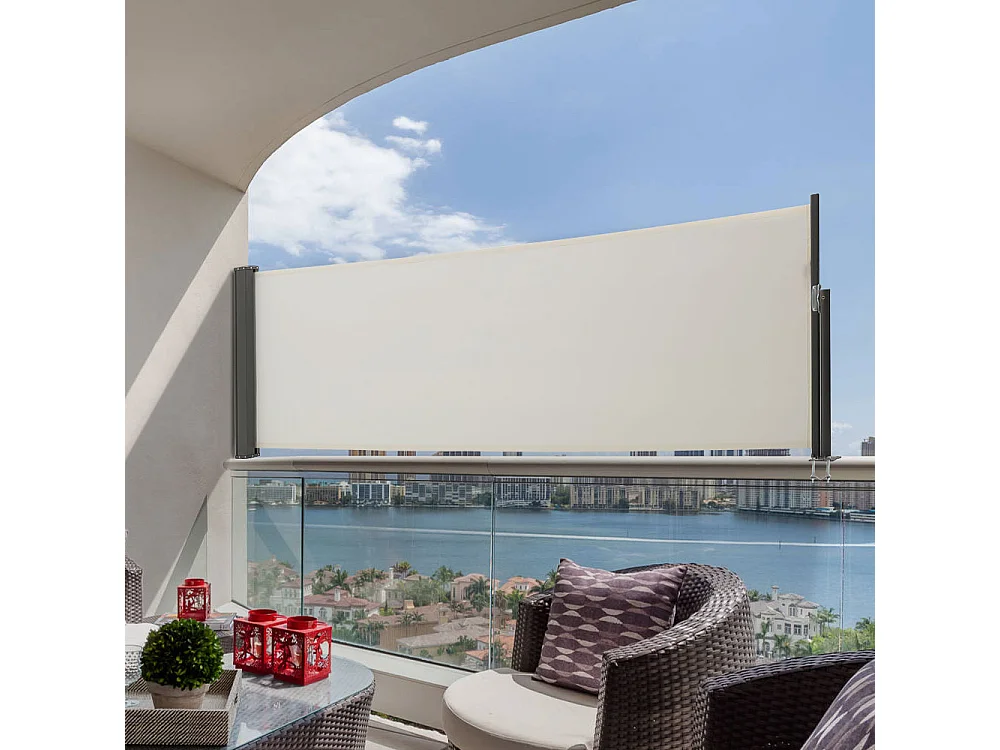 3M Retractable Side Awning with UV & Water Resistant -  120cm H - Beige