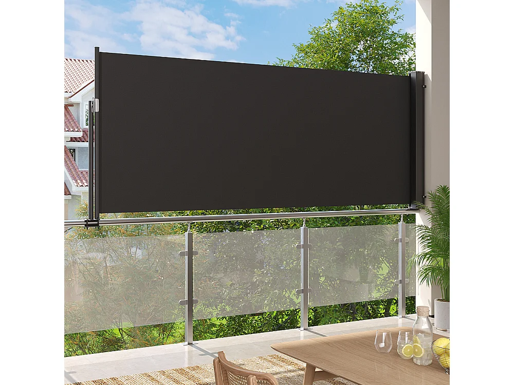 3M Retractable Side Awning with UV & Water Resistant -  120cm H - Dark Grey