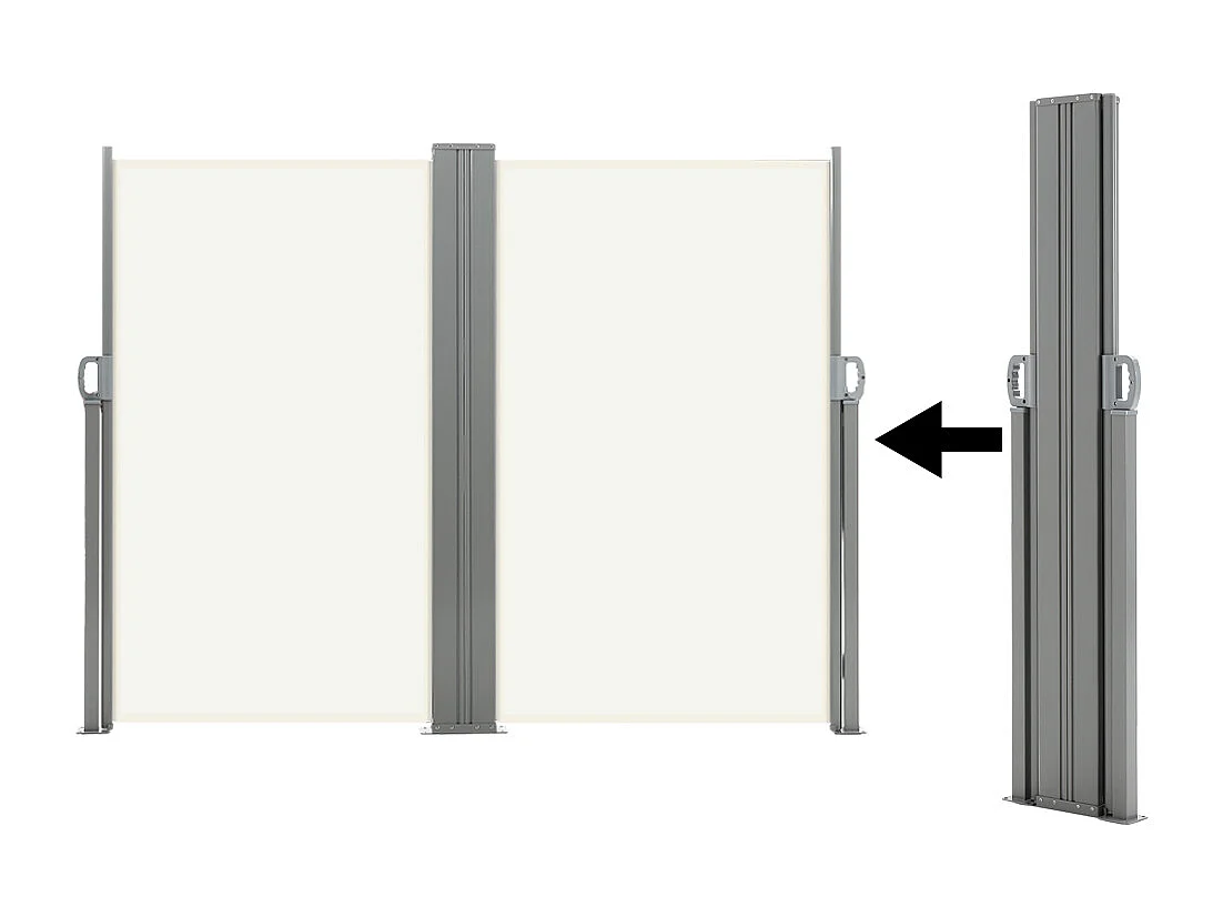 6m x 1.8m Beige Retractable Side Awning with UV Protection