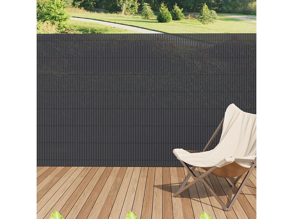 Dark Grey PVC Garden Privacy Fence - 300 x 120cm