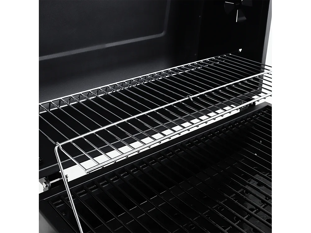 Portable Charcoal BBQ Grill with Warming Rack & Thermometer