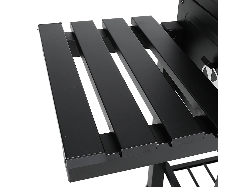 Portable Charcoal BBQ Grill with Warming Rack & Thermometer