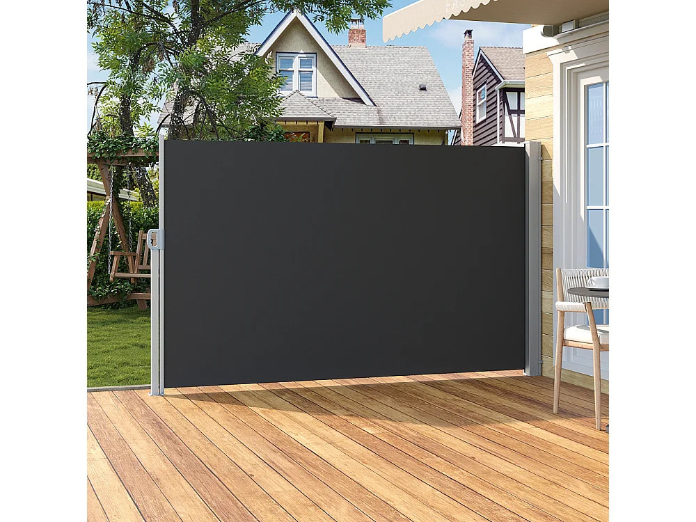 3M Dark Grey Retractable Side Awning with UV & Water Resistant - 180cm H