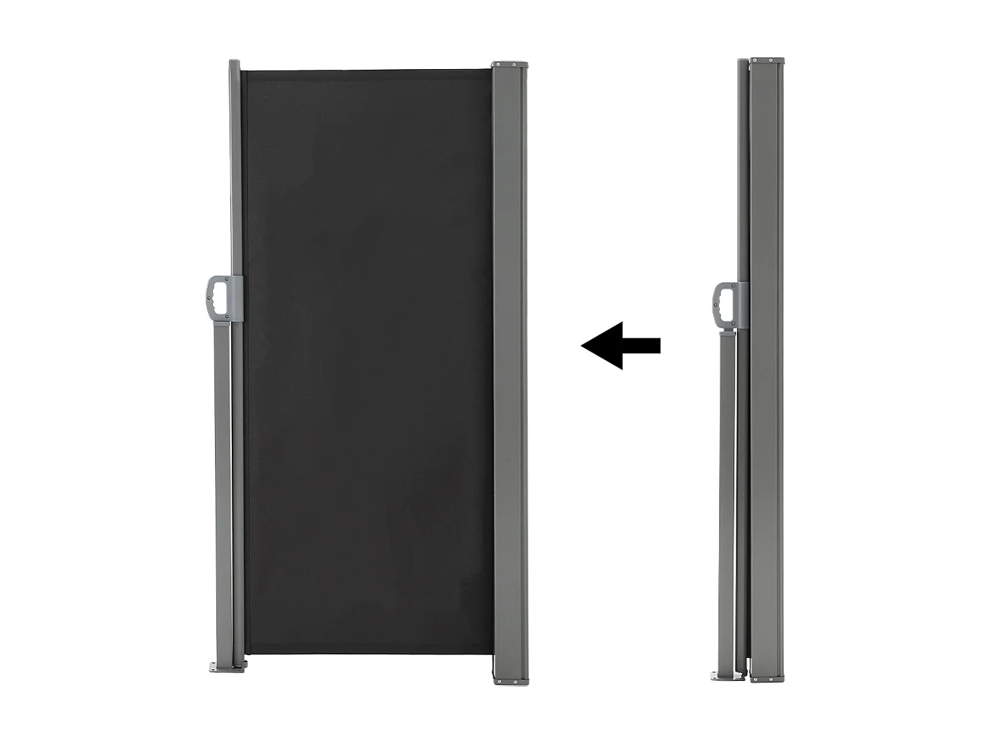 3M Dark Grey Retractable Side Awning with UV & Water Resistant - 180cm H