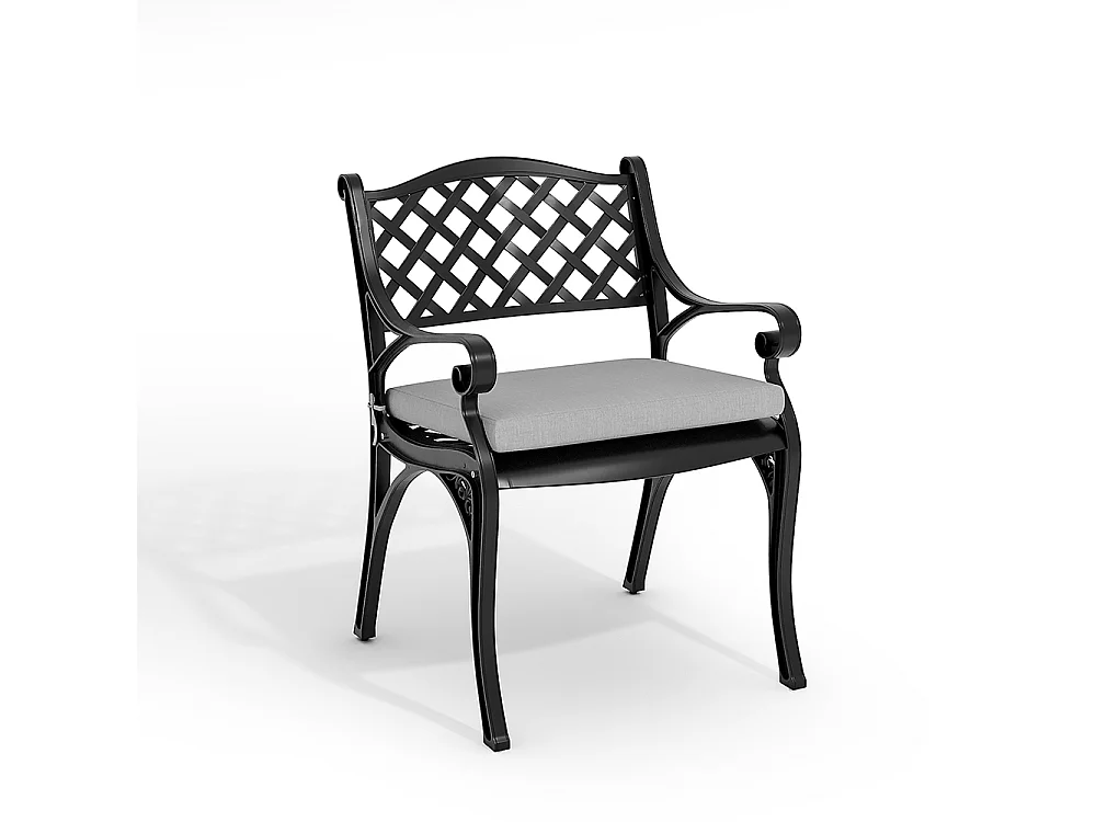 7-Piece Black Cast Aluminum Garden Furniture Set