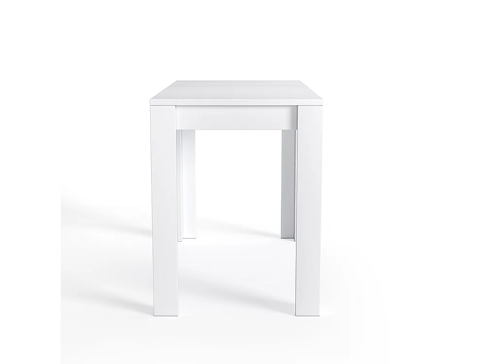 3-Piece Modern White Dining Table & Bench Set