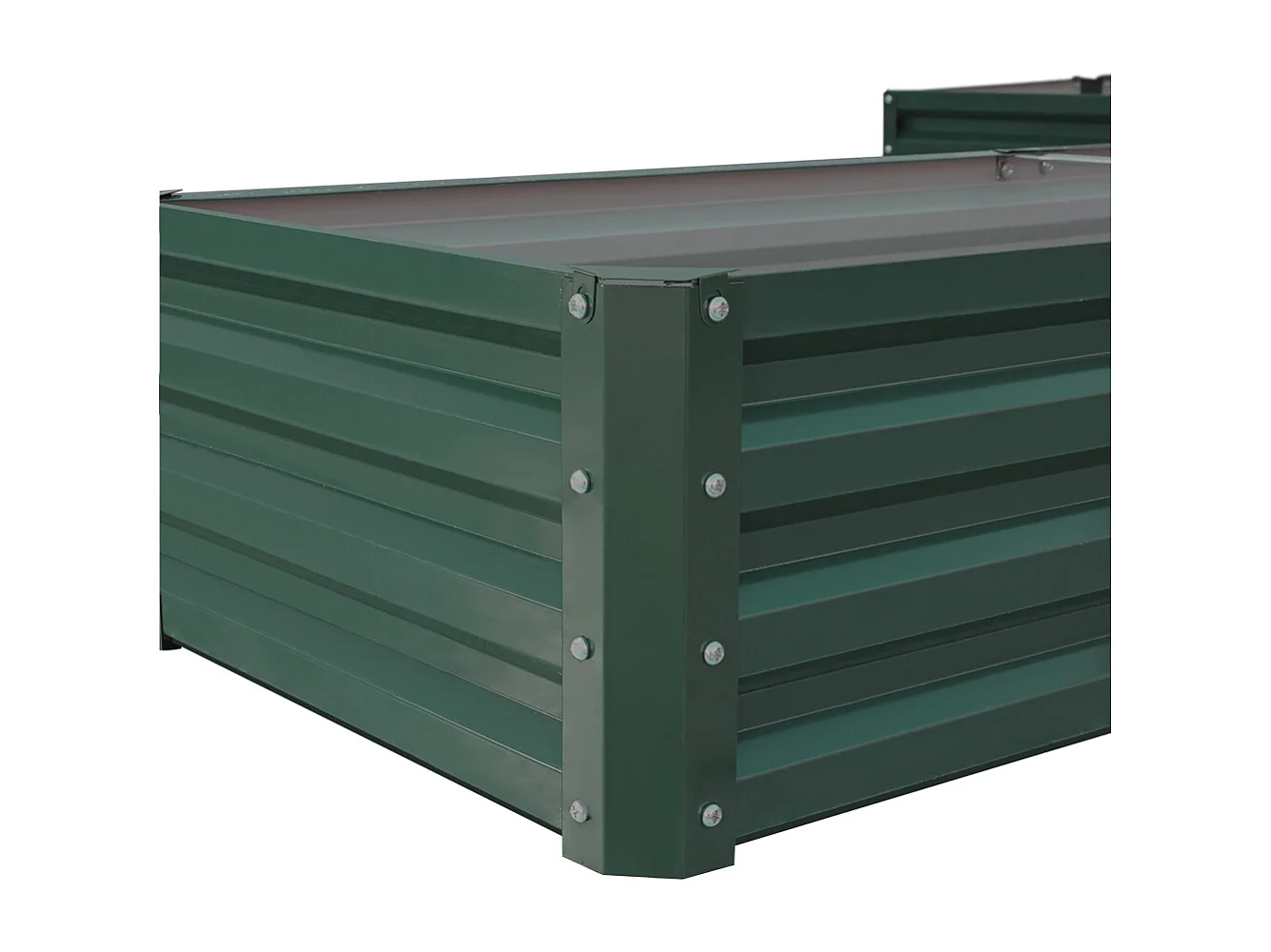 277x207cm Dark Green L-Shaped Galvanized Steel Garden Bed