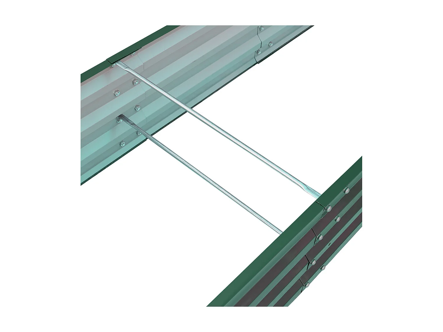 277x207cm Dark Green L-Shaped Galvanized Steel Garden Bed