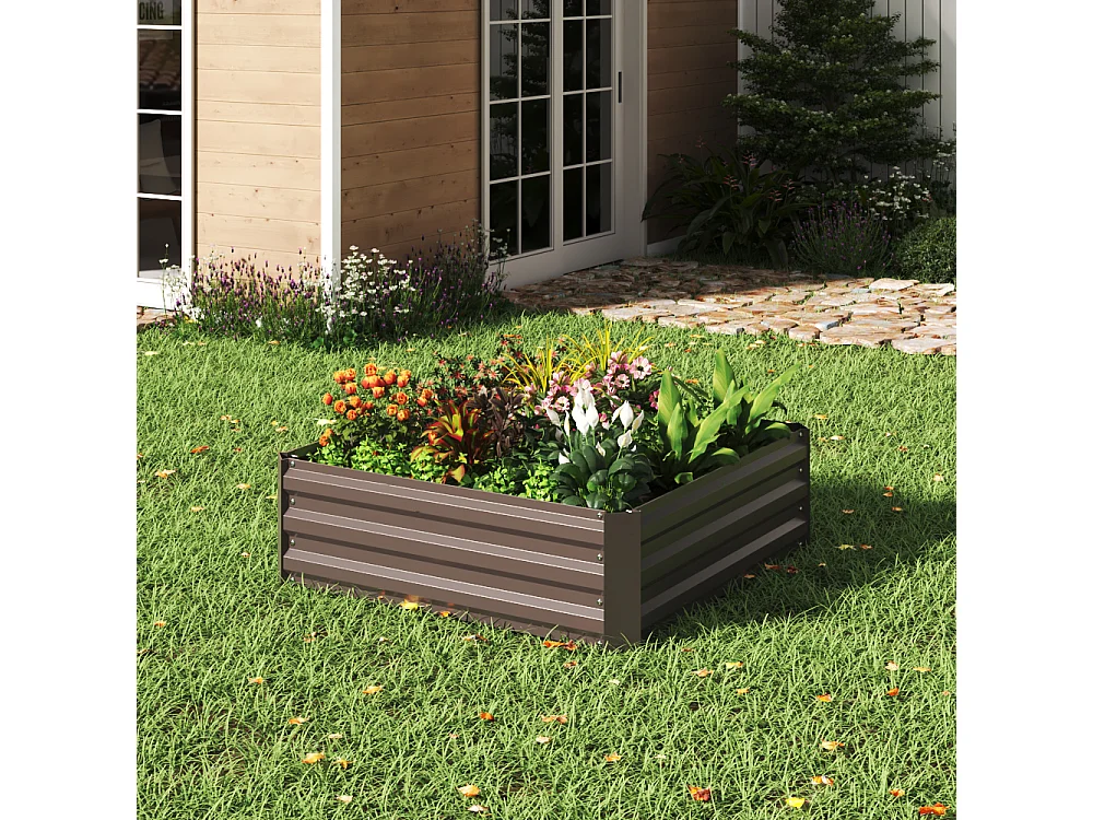 1m Brown Square Raised Garden Bed