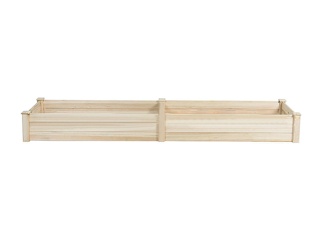 243cm Solid Wood Raised Garden Bed with 2 Compartments
