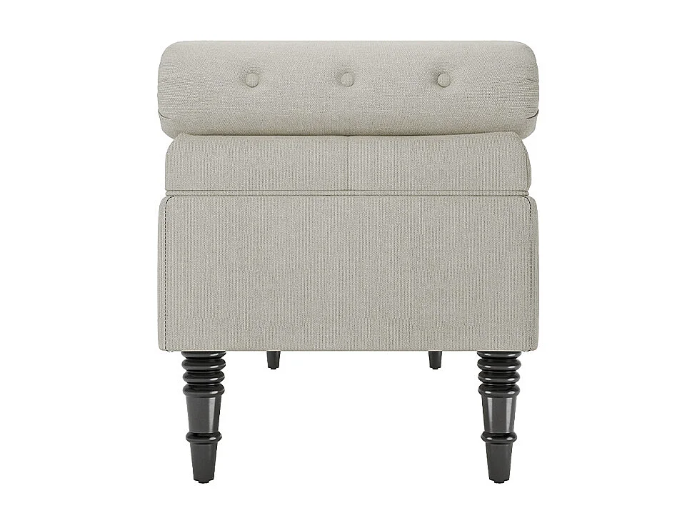 130cm Tufted Flip-Top Upholstered Storage Bench with Armrests - Beige