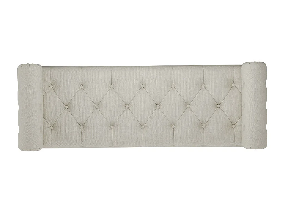 130cm Tufted Flip-Top Upholstered Storage Bench with Armrests - Beige