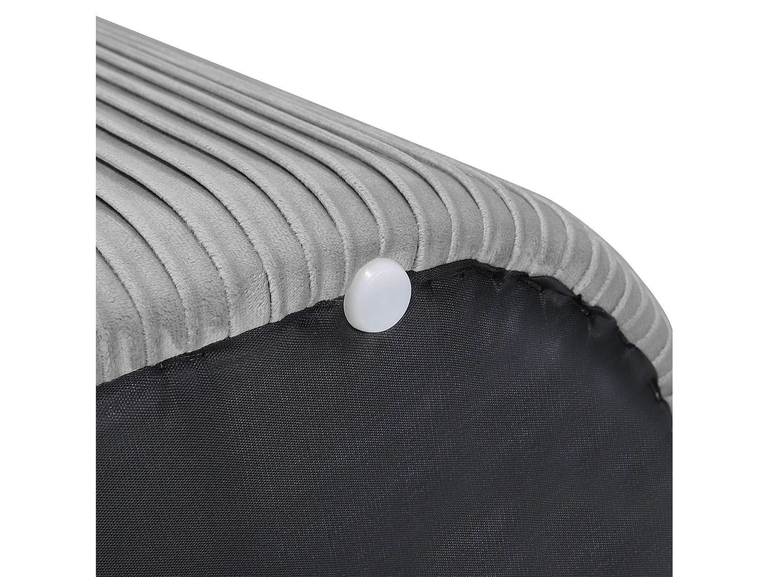 Grey Velvet Large Oval Lift-Top Storage Ottoman