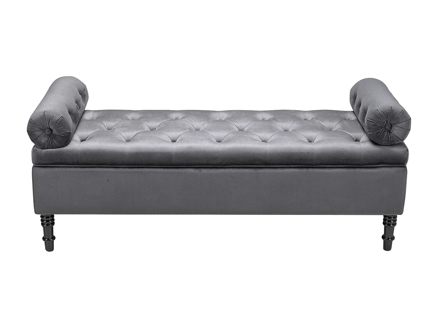 130cm Tufted Flip-Top Upholstered Storage Bench with Armrests - Grey
