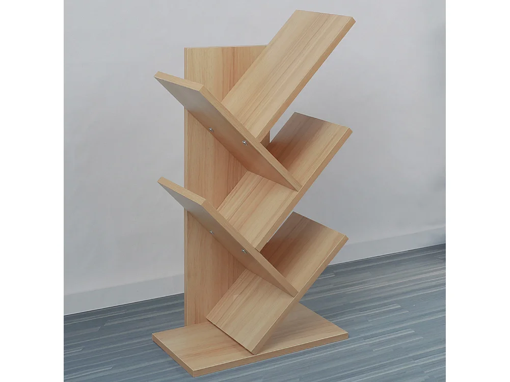 5-Tier Tree-Shaped Bookshelf - Brown