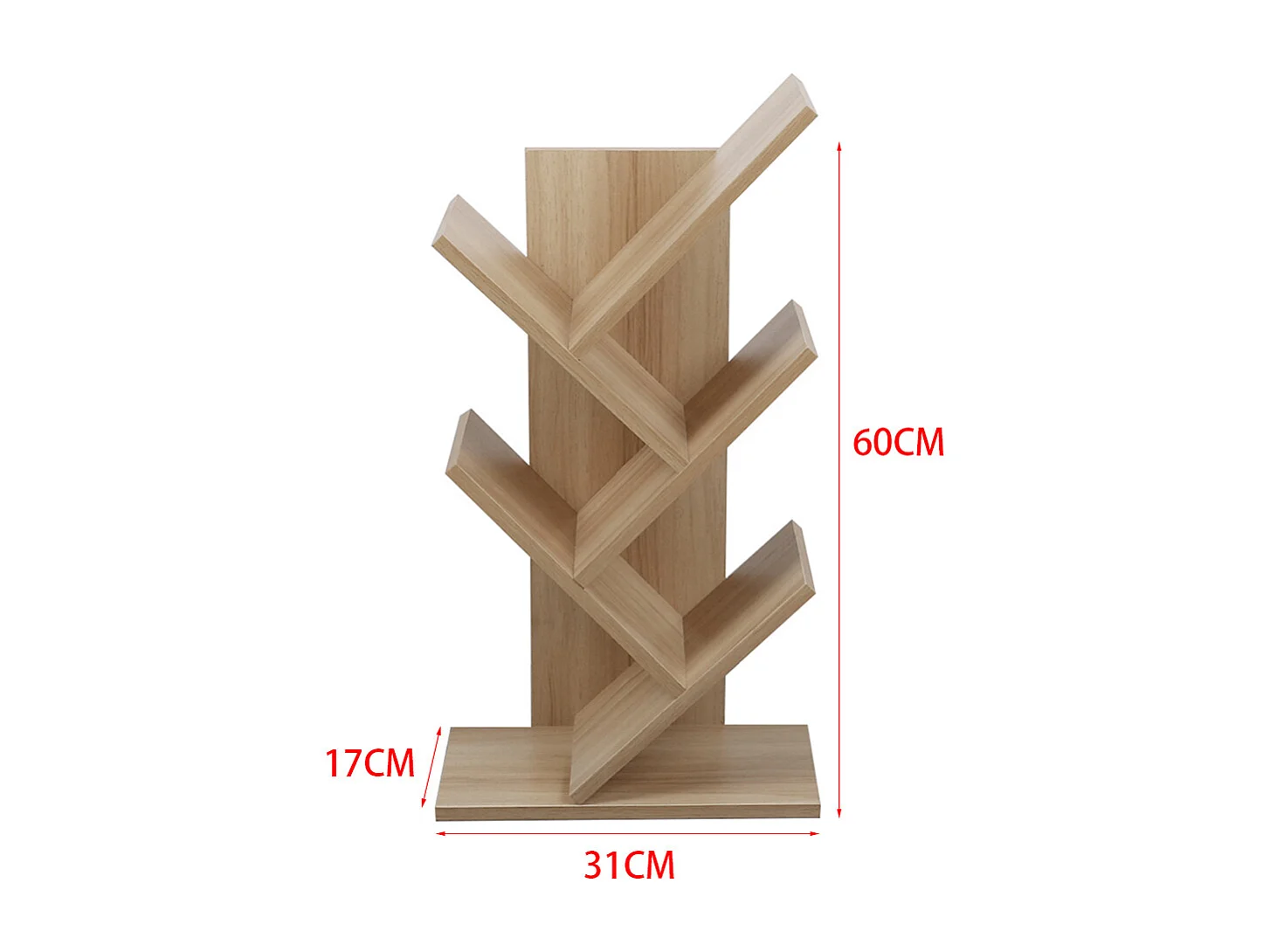 5-Tier Tree-Shaped Bookshelf - Brown