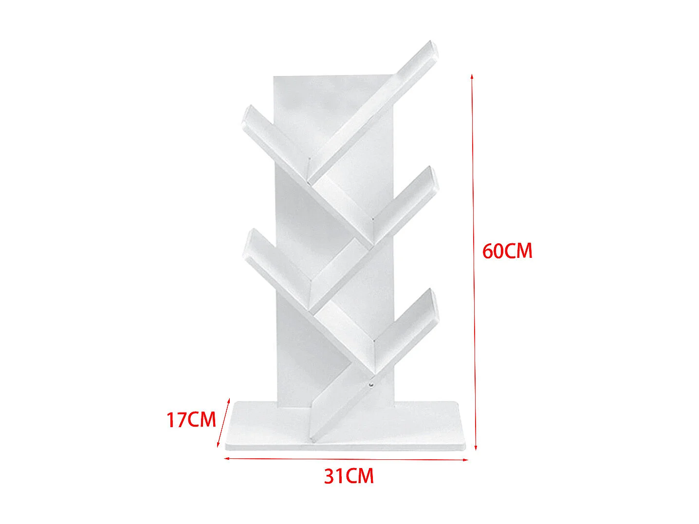 5-Tier Tree-Shaped Bookshelf - White