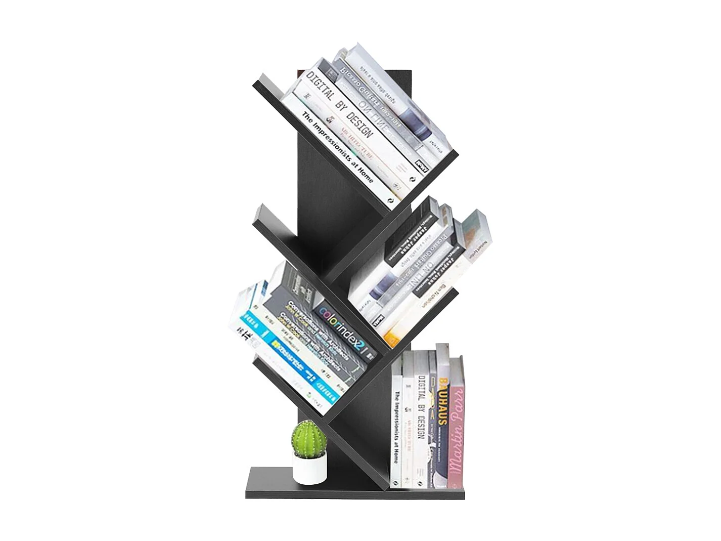 5-Tier Tree-Shaped Bookshelf - Black Walnut
