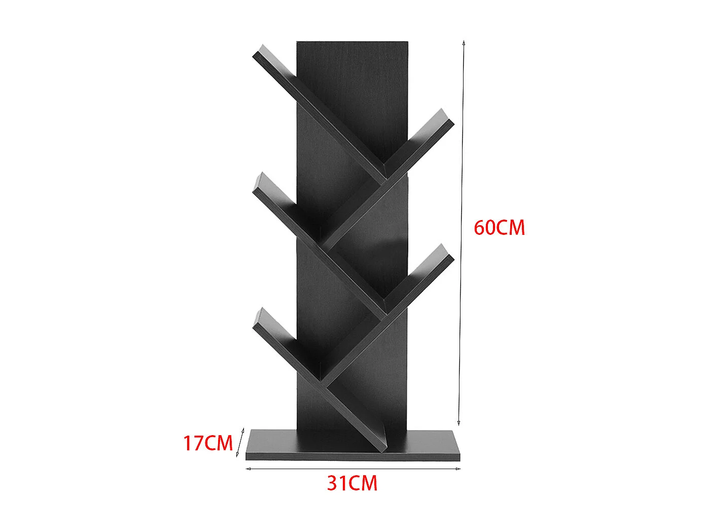 5-Tier Tree-Shaped Bookshelf - Black Walnut