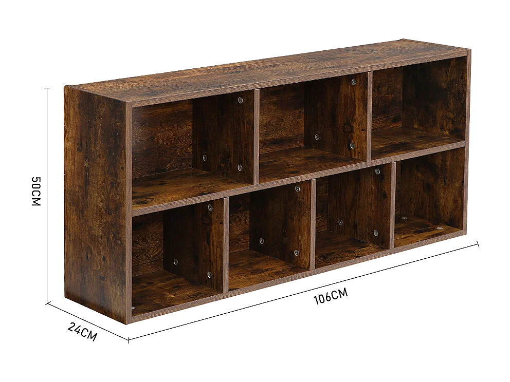 Retro 7-Cube Bookshelf – Vertical or Horizontal Open Storage Unit