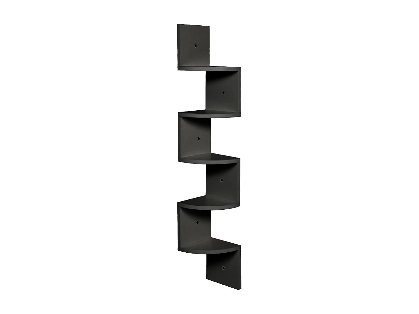 5-Tier Modern Zigzag Corner Floating Shelf - Black