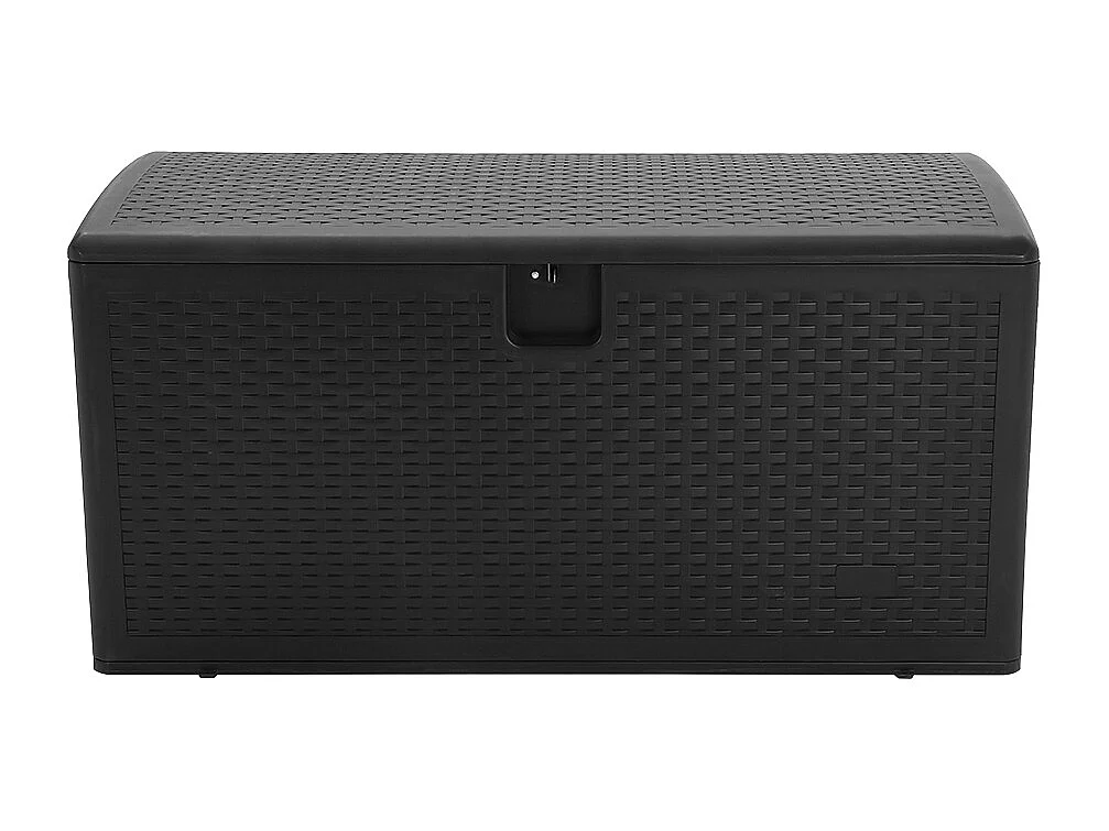 99-Gallon(375L) Rattan Effect Garden Storage Box - Black