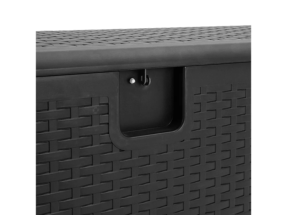99-Gallon(375L) Rattan Effect Garden Storage Box - Black