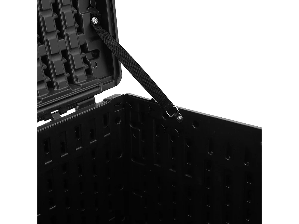 99-Gallon(375L) Rattan Effect Garden Storage Box - Black