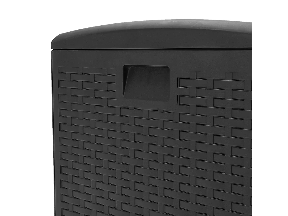 99-Gallon(375L) Rattan Effect Garden Storage Box - Black