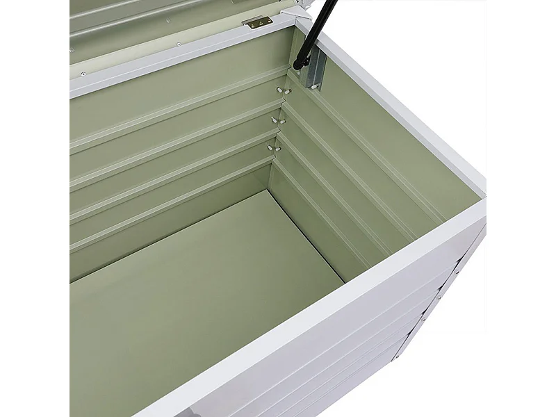 120cm Large Metal Garden Storage Box - White