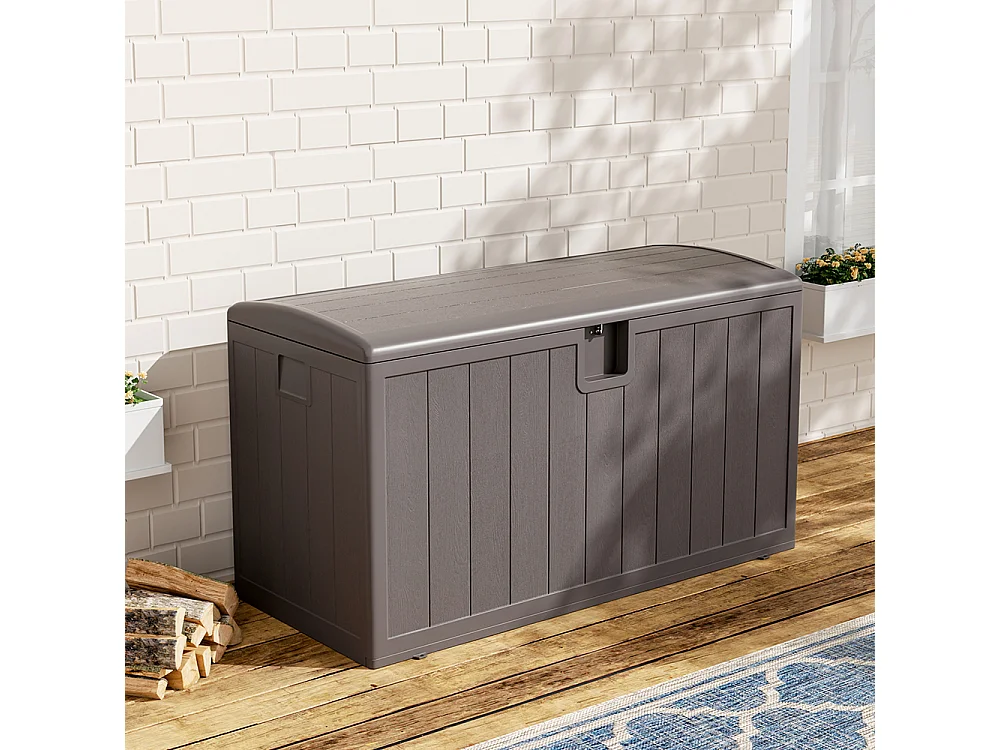 105 Gallon (400L) Wood Effect Garden Storage Box