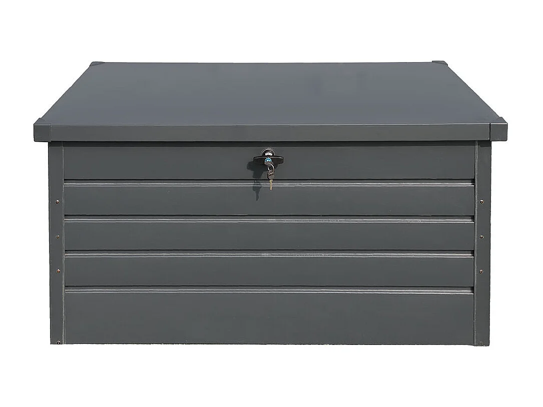120cm Large Metal Garden Storage Box - Black