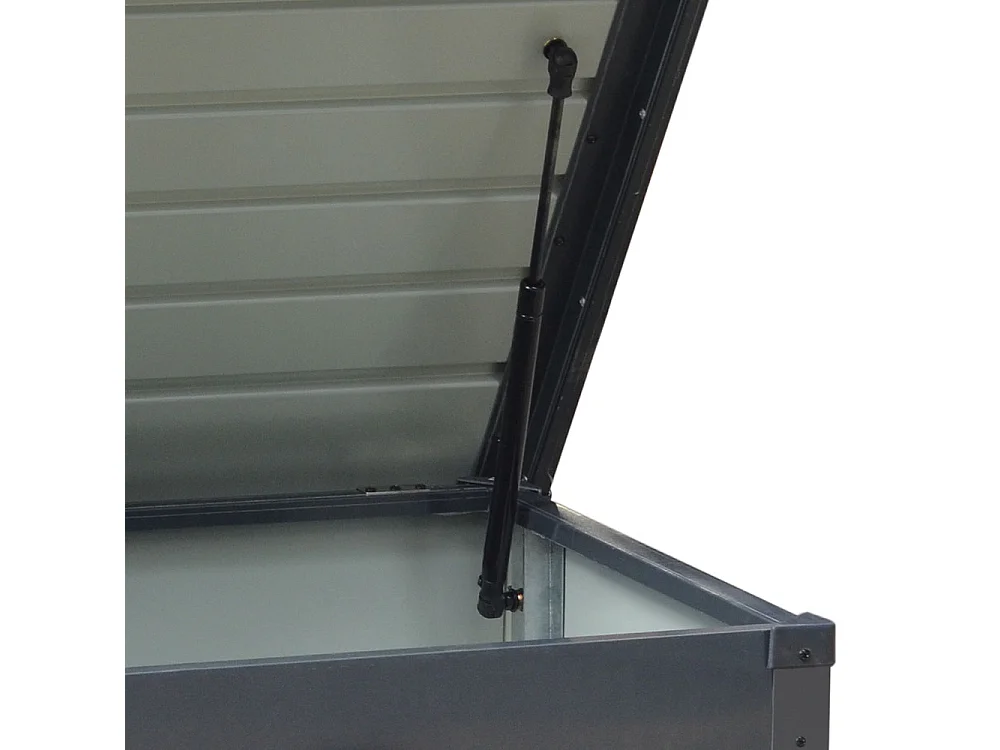 200L Charcoal Black Lockable Metal Garden Storage Box